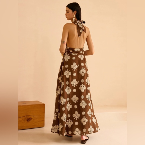 Commense Dresses & Skirts - 12 Floral Print Pocketed Halter Neck Maxi Dress